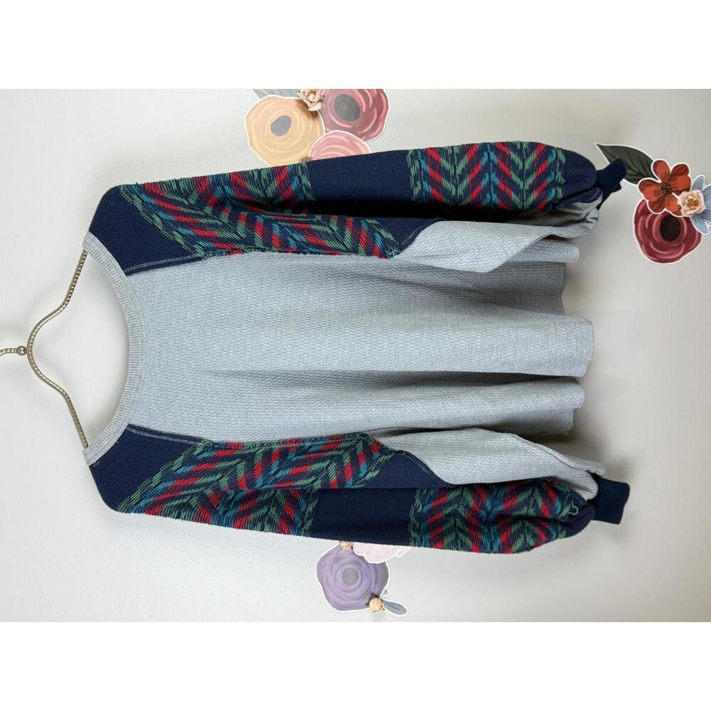 We The Free Rainbow Dream Bohemian Gray Oversized Thermal Sweatshirt - Size - XS - Picture 6 of 6